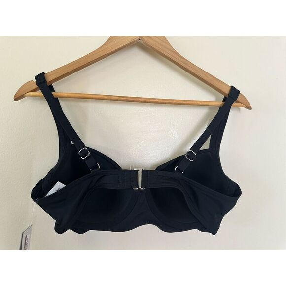 Lands End Black Twist Front Bikini Top With Underwire and Light Padding Size 6 - Picture 5 of 7